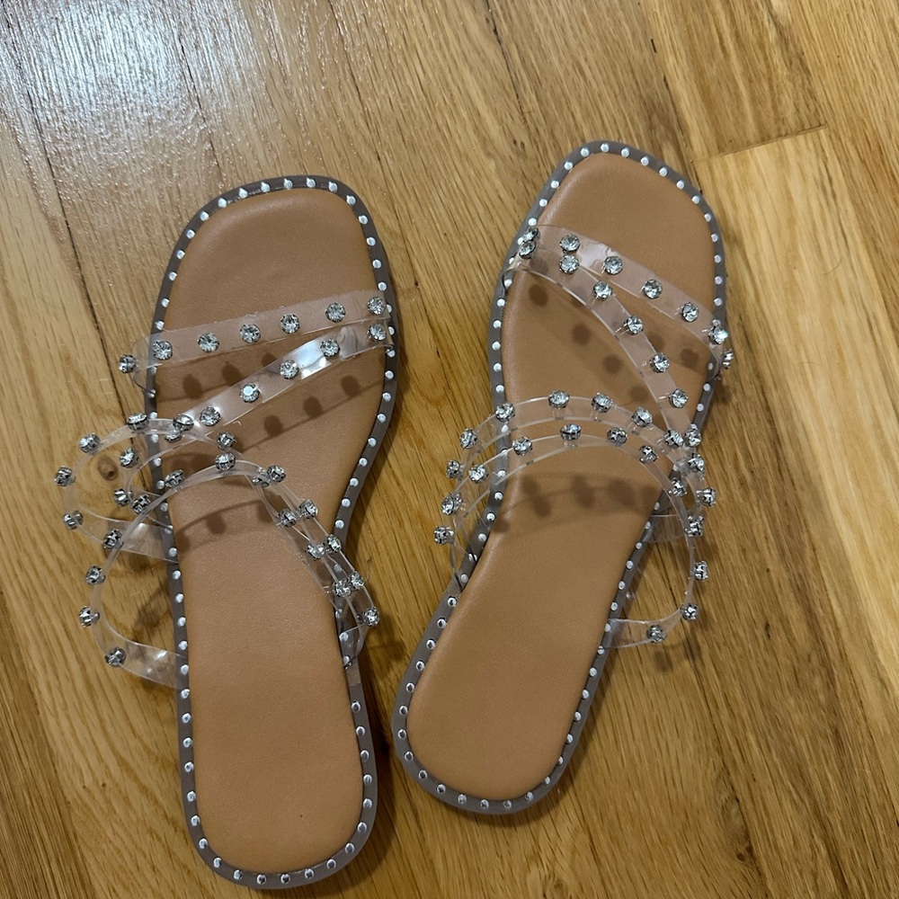 Elegant Clear Studded Women's Sandals